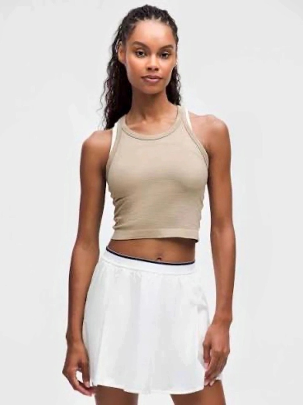 lululemon swiftly crop tank sz 8 Sheer oak